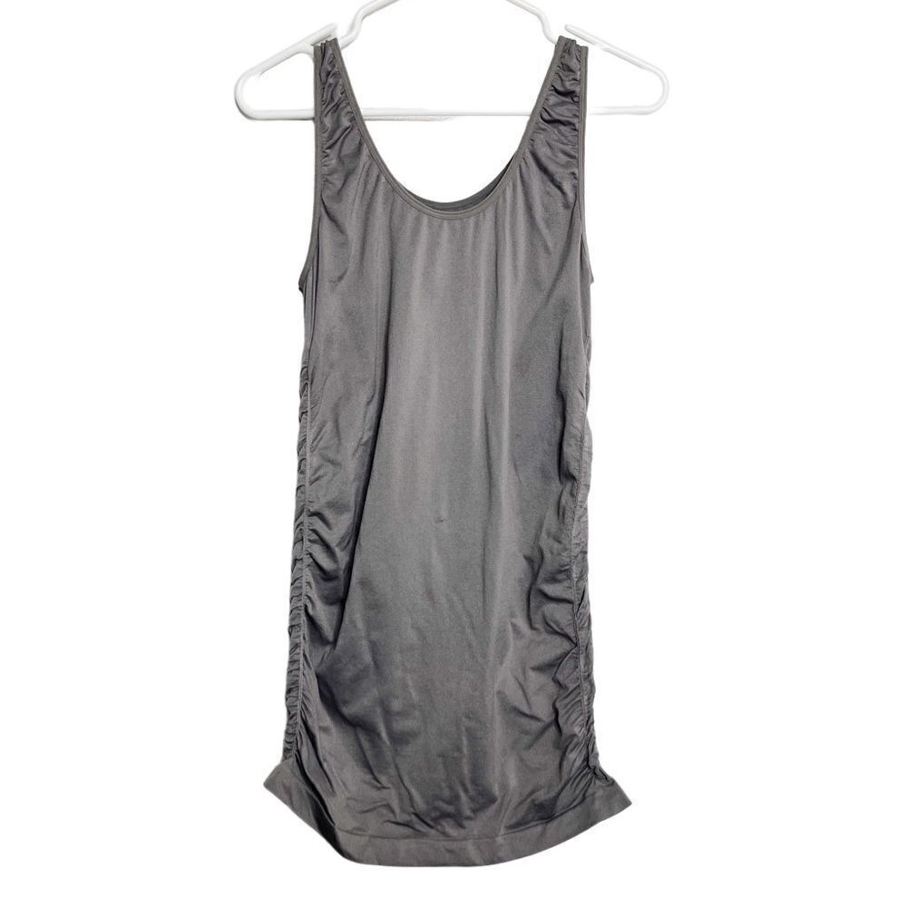 Hofish ruched sides stretchy tank top grey size large
